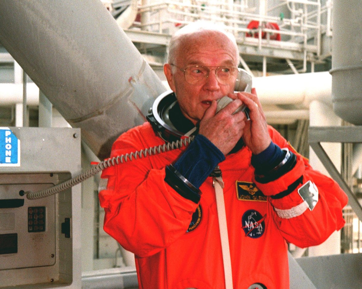 NASAglenn's tweet photo. Did you know our center’s namesake, @NASA astronaut and U.S. Sen. John Glenn, was the first American to orbit Earth? 🌎 

Born in Cambridge, Ohio, on July 18, 1921, he was one of the original Mercury Seven astronauts and later flew on the STS-95 Discovery space shuttle mission at the age of 77. 

Today, on what would have been his 105th birthday, we remember his accomplishments, from Ohio to orbit. We are proud to carry his name and continue his legacy advancing space exploration and science for the benefit of all.