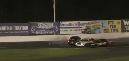 TeaganFoxRacing's tweet photo. OH NO! DEBERTIE WRECKS AND RYAN PREECE IS INVOLVED! 

#NASCAR #NewEngland900 https://t.co/uVBQGOMAHz