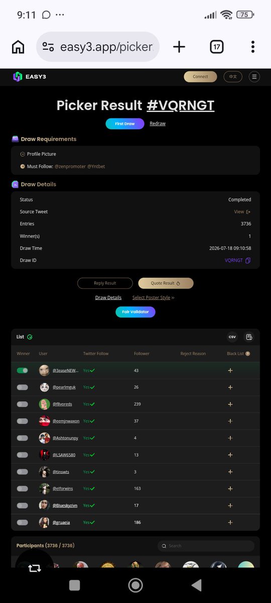 zenpromoter's tweet photo. 🏆Congratulations!
@3easeNEWdilak #Easy3 

🌲VQRNGT
👥 3736 https://t.co/otKY9k39xs