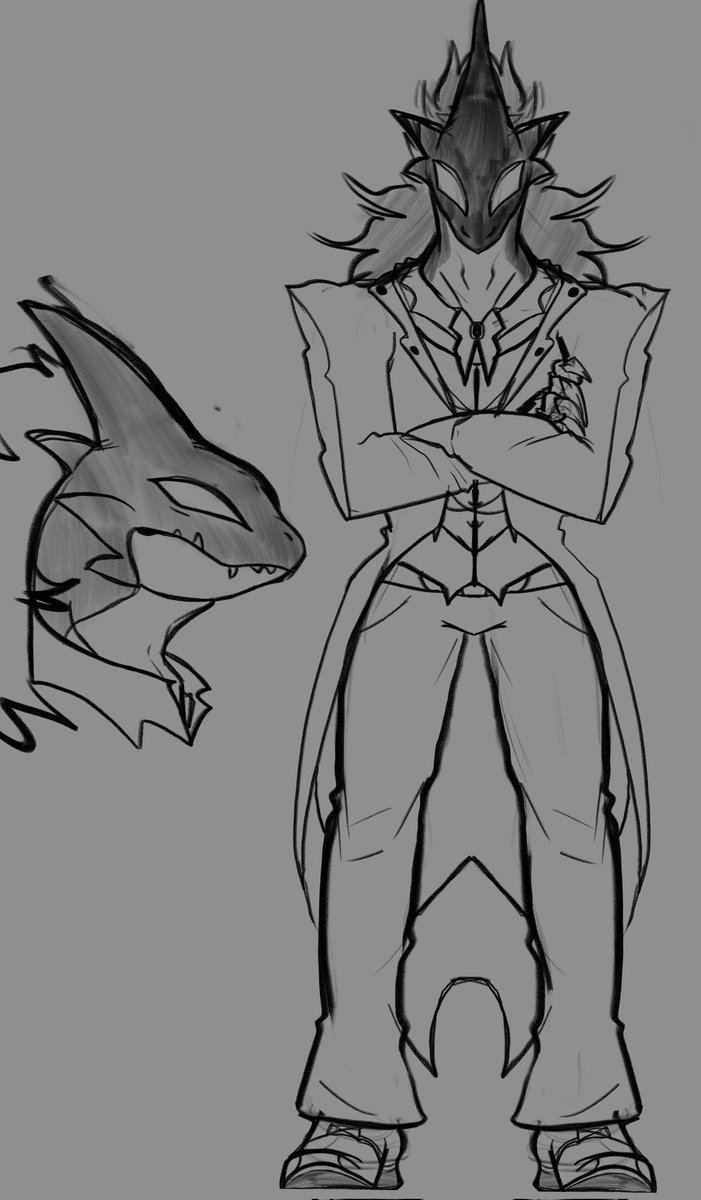 ChooDrawzStuff's tweet photo. Ive had the idea of making a orca like sinner oc for hazbin hotel and just have him lurk around vox to intimidate him. Kinda toying with the idea of vox not liking orcas since they lowkey beat the shit out of sharks in the wild. 
#vox #hazbinhotel #oc #art #digitalartㅤㅤㅤㅤ https://t.co/9H8F3SBf34