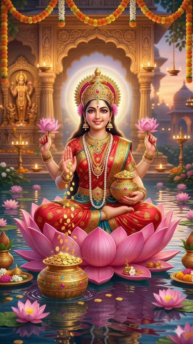 AkshitaL_'s tweet photo. माँ लक्ष्मी केवल धन नहीं, बल्कि करुणा, सौंदर्य और शांति की देवी हैं। https://t.co/mABhbU8vCE