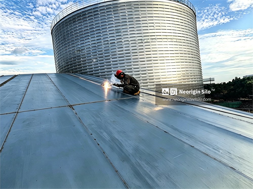 neorigin_silo's tweet photo. ⚙️Carbon Steel Spiral Silo Reinforcement Work On Site

 Tension ring welding helps strengthen the silo structure.

#SpiralSilo #FlyAshSilo https://t.co/7b9sP8JJsc