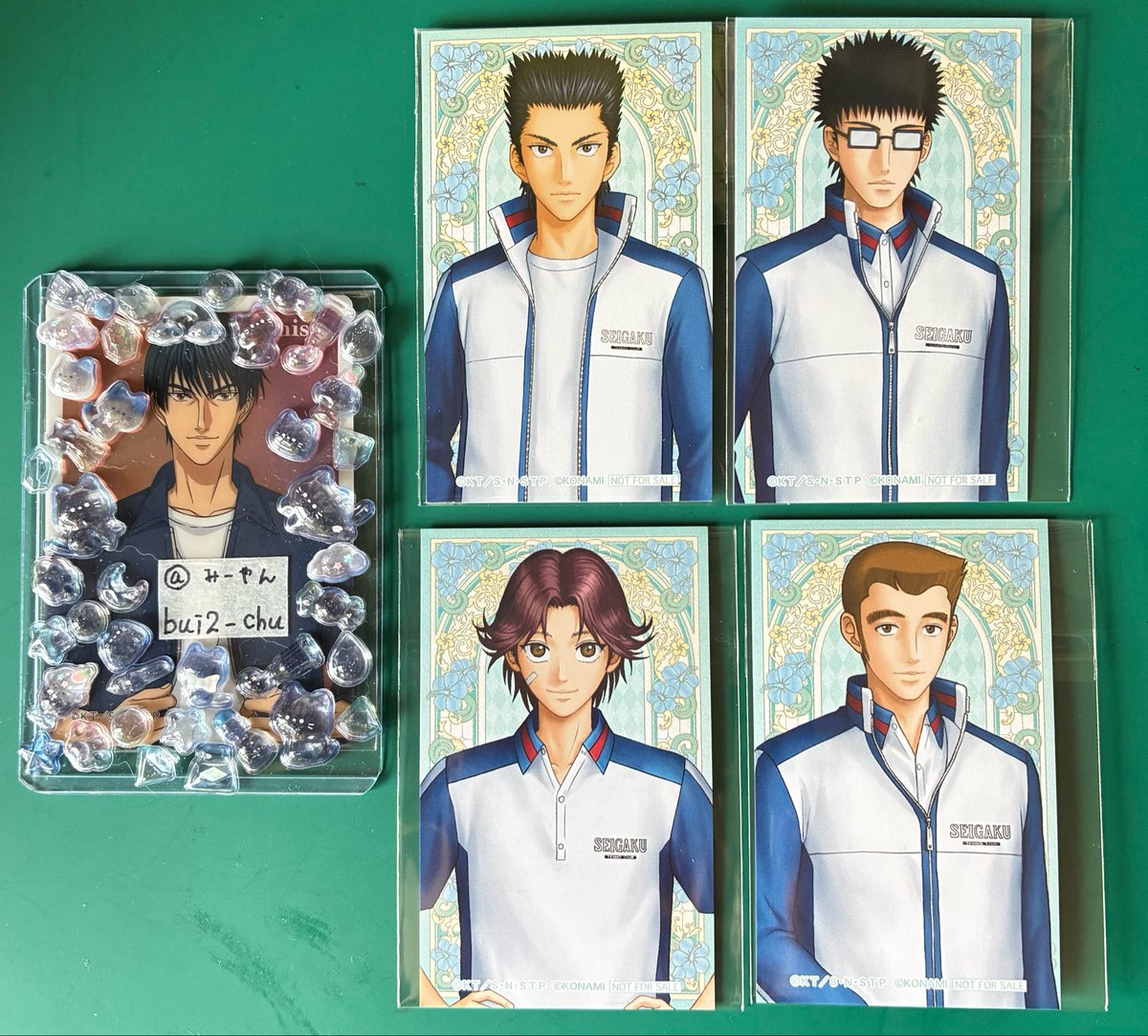 bui2_chu's tweet photo. 【交換】新テニスの王子様　学プリドキサバ展　入場者特典　テニスの王子様

譲→桃城、乾、菊丸、河村

求→真田

期間別の交換で難しいとは思いますが、検索からもお気軽にお声掛けください🙇‍♀️ご不快でなければ2:1なども可能です。郵送交換📮よろしくお願い致します🙇‍♀️ https://t.co/2jsDKsBzWY