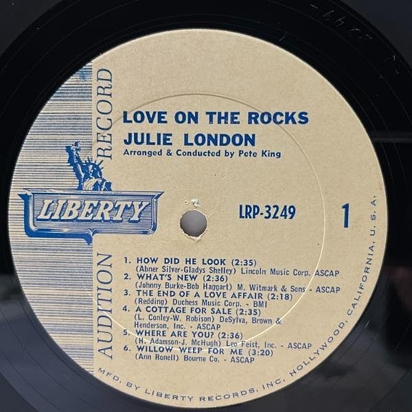 Rare!! 白プロモ MONO 深溝 オリジナル JULIE LONDON Love On The