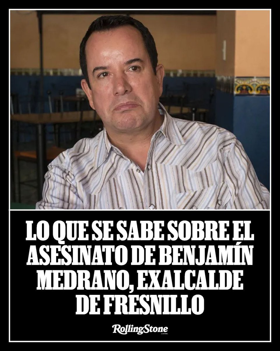 RollingStoneMX's tweet photo. La muerte de Benjamín Medrano ha generado conmoción y numerosas preguntas.

Repasamos lo que se conoce hasta el momento sobre el asesinato del exalcalde de Fresnillo, una figura que marcó un precedente en la política mexicana.

#Guadalajara #Noticia #Fresnillo 
https://t.co/rVdUMCd6qE