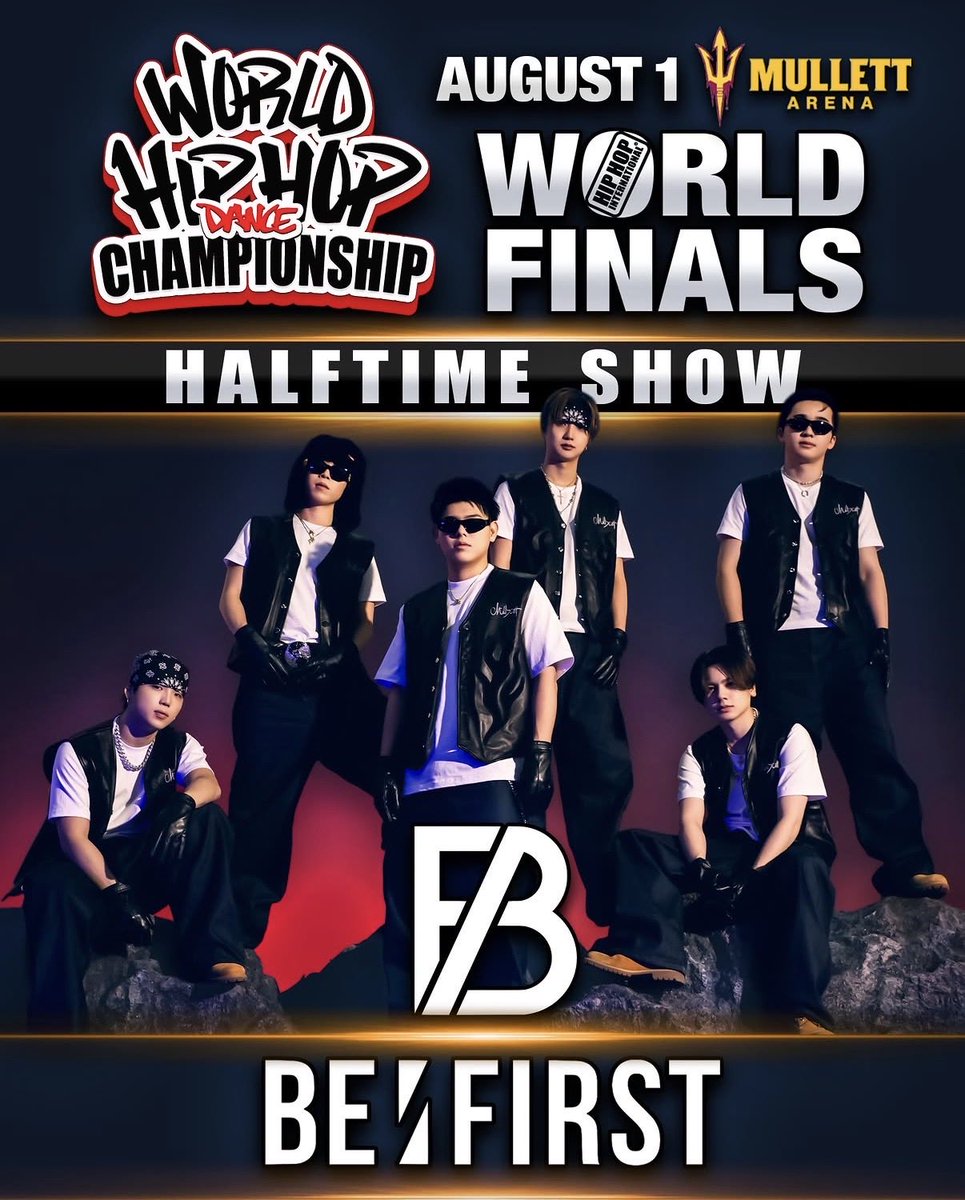 BEFIRSTofficial's tweet photo. 8/1(土)
”2026 World Hip Hop Dance Championship - World Finals”

BE:FIRST
HALFTIME SHOW 出演決定

🔗 https://t.co/RsFqEqCXNk

#HHI #HHI2026
#BEFIRST https://t.co/AlNE5CZz9E