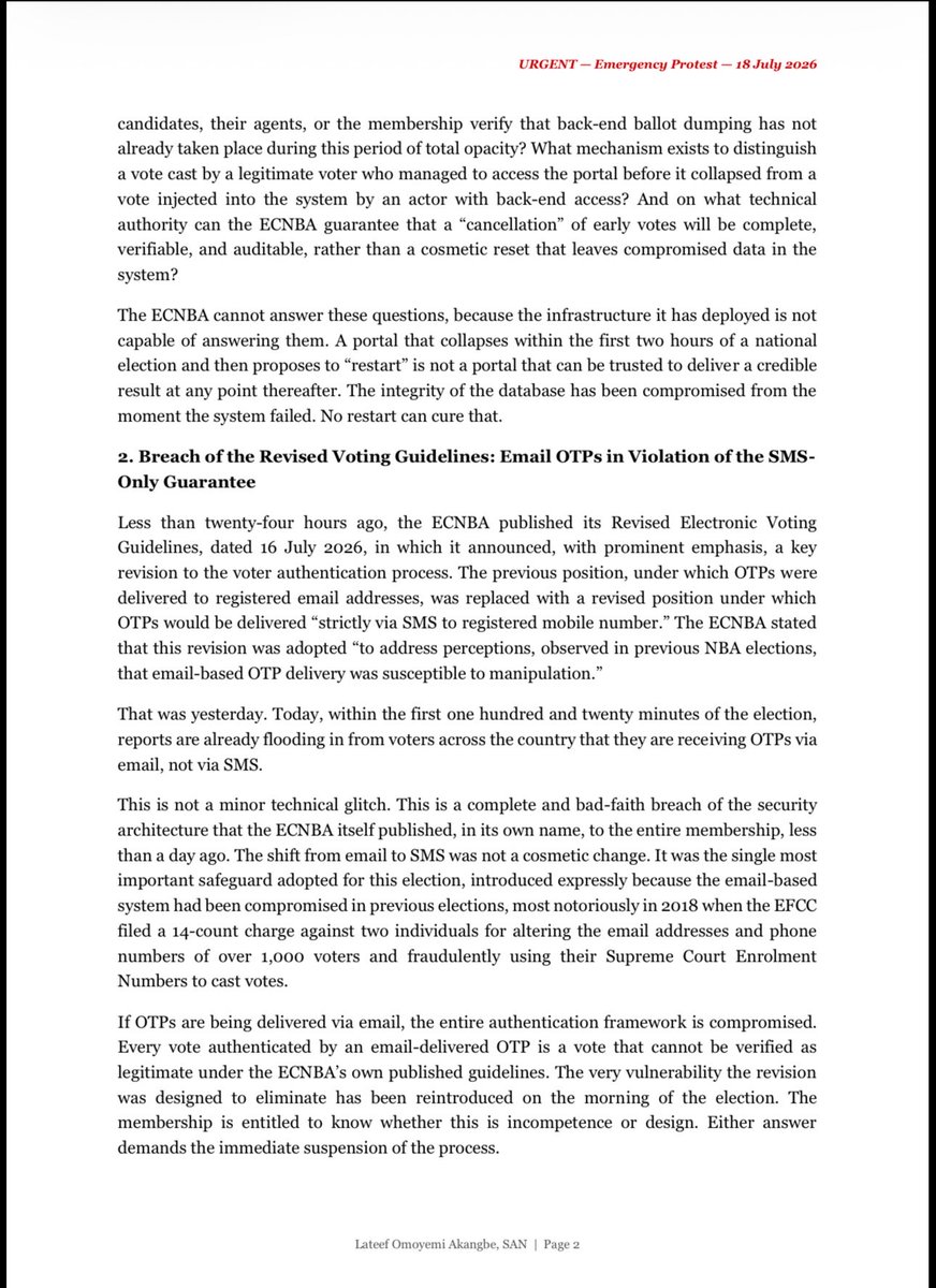 OmoyemiAkangbe's tweet photo. A few minutes ago, I sent the attached letter to the ECNBA in relation to the issues surrounding the NBA general elections earlier scheduled for today. https://t.co/oTJetogpA8