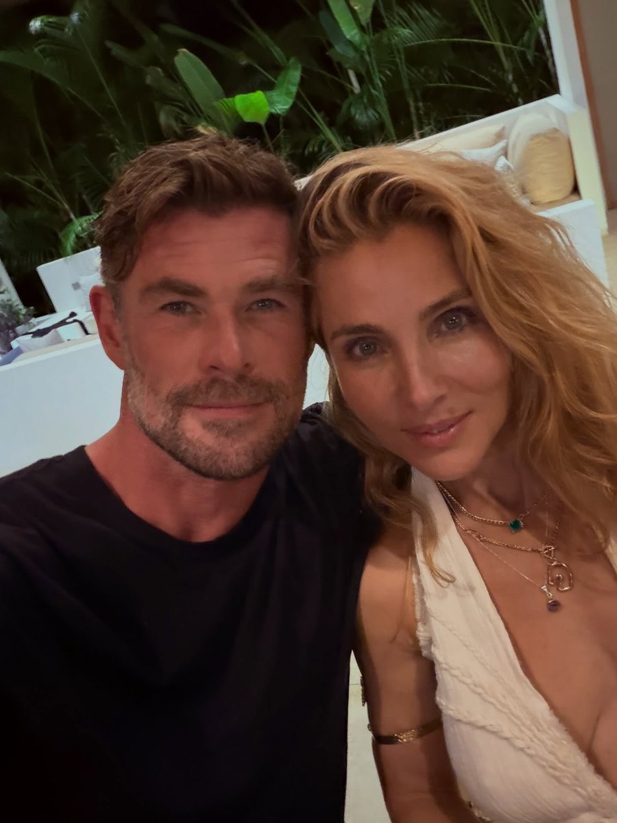 chrishemsworth's tweet photo. Happy birthday to the forever adventurous, fun loving, good times a rollin, gorgeous @ElsaPataky_ ❤️😘 https://t.co/5tkYwUje51