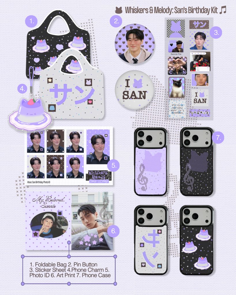 ariesveins's tweet photo. ⋆🐾⋆ 𝐖𝐡𝐢𝐬𝐤𝐞𝐫𝐬 &amp; 𝐌𝐞𝐥𝐨𝐝𝐲 ▶︎ ˖ ݁♬⋆.˚𝄞

ateez #choisan birthday kit pre - order open!
[07.18 — 07.25]

★ ina local order https://t.co/NkunBucqrB
★ intl order https://t.co/guC1E6GfkA

💭 ww shipping! GO pls dm

make your melody with san 💜 https://t.co/lwszb056fL