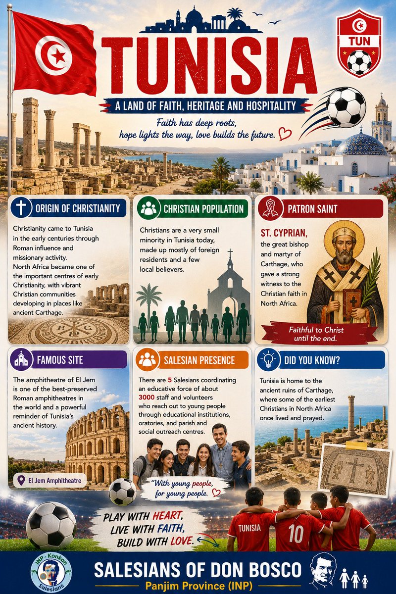 ianpintosdb's tweet photo. 🇹🇳 Tunisia 🇹🇳 
#worldcup  #WorldCup2026 #faith #christianity #salesians #catechesis https://t.co/RYpbgS6k4o