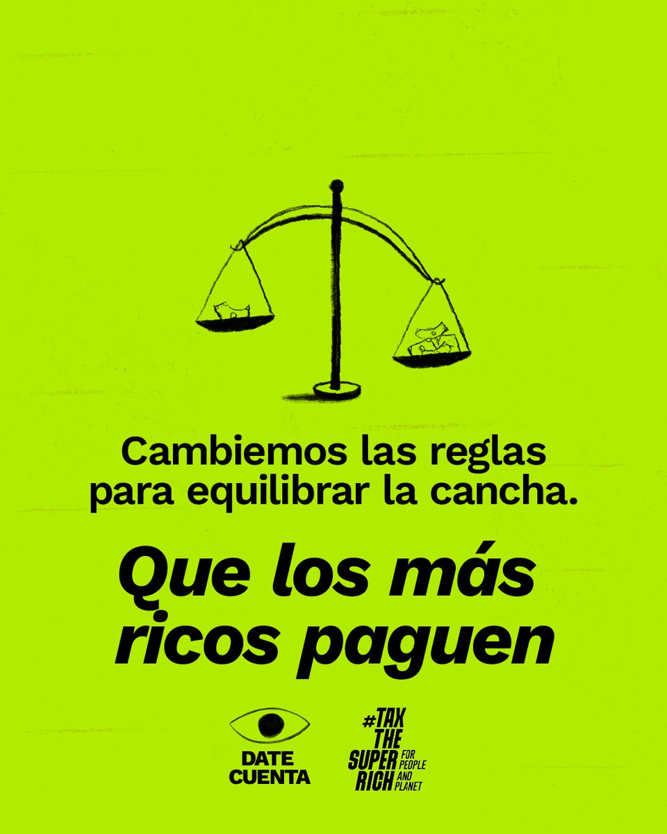 AmnistiaOnline's tweet photo. Durante los 90 minutos que durará la final del mundial, la persona más rica de América Latina habrá acumulado cerca de US$1,3 millones. Aun así, paga menos impuestos que la mayoría de las personas.

No estamos jugando el mismo partido. Que los más ricos paguen.

#DateCuenta #FIFAWorldCup2026 #final