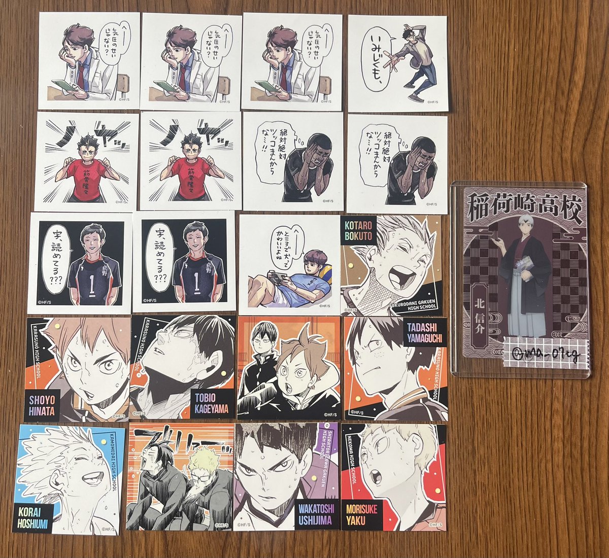 ma_07tg's tweet photo. 【交換】 ハイキュー スクエアステッカー

譲：画像1
及川×3、赤葦、西谷×2、尾白×2、縁下×2昼神、木兎、日向、影山、山口、星海、牛島、夜久

求：一弾 北>>侑、治
二弾 画像2 侑、治>>北、角名、宮兄弟

お気軽にお声掛けください🙌 https://t.co/vYRe1V1nBo