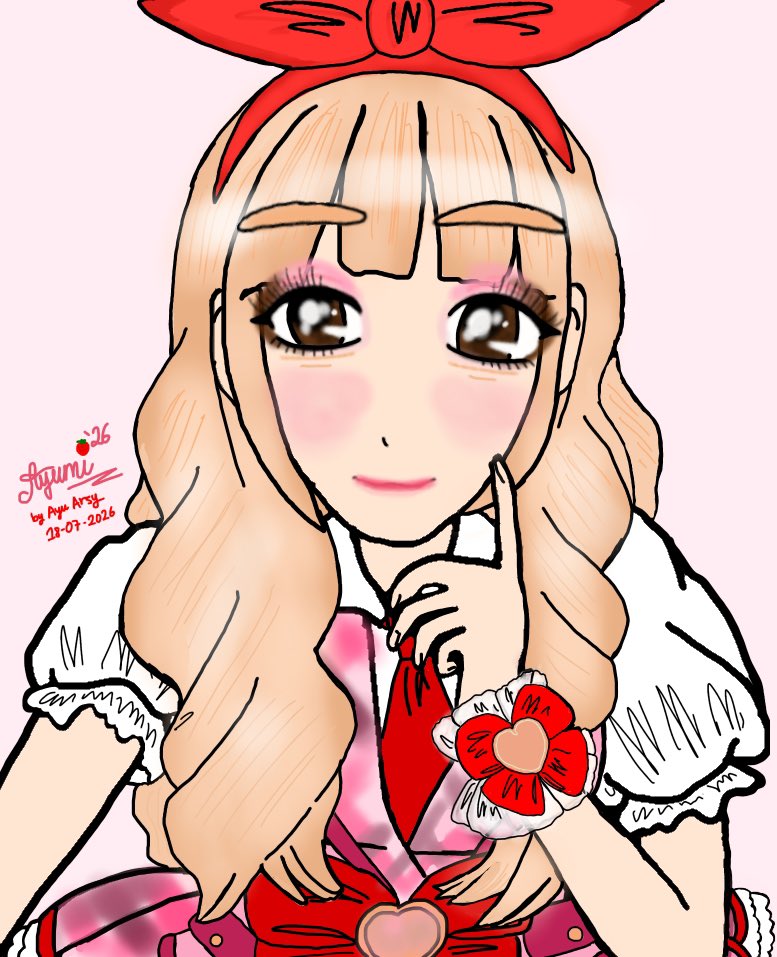 ayuarsymel's tweet photo. #reuploaded Todayโs art: SMN Mei cosplay as AIKATSU! Character Ichigo Hoshimiya inspired art.
Drawn using ibisPaint X App, deco edited using LINE Camera.
Credit pic: @sa2m2nam3
#ayuarsyart https://t.co/dkH7SGpDL0