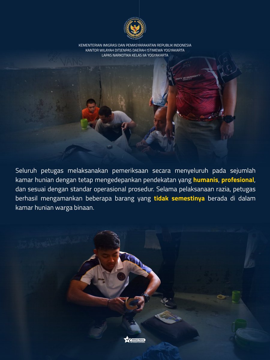 lapsustik_yk's tweet photo. Razia Insidentil, Lapas Narkotika Yogyakarta Pastikan Lingkungan Tetap Aman dan Kondusif https://t.co/zjzVsWvnhE