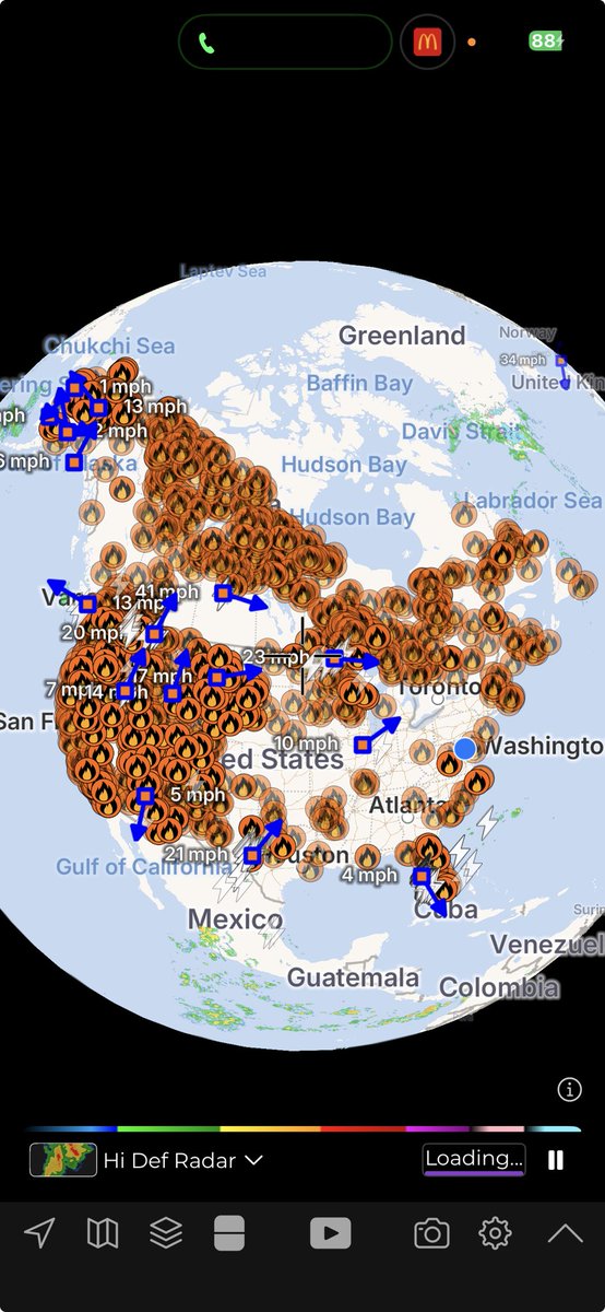 arcadelover's tweet photo. This wild fire smoke is out of control. I opened MyRadar to see where in Canada the fires were. Boy was I shooketh. https://t.co/LD4LMOlxEv