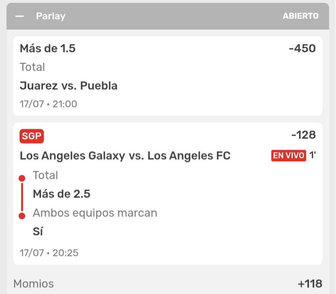 rs_picks's tweet photo. #FREEPICK ⚽️

#MLS ⚽️ + #LIGAMX ⚽️

🆚 Parlay de 2.
👉 Ambos equipos marcan, más de 2.5 goles entre Los Angeles Galaxy VS Los Angeles FC y más de 1.5 goles entre Juarez VS Puebla.

Canal gratis 👇
https://t.co/8CudpUtyaC https://t.co/KZlhiSLjHV