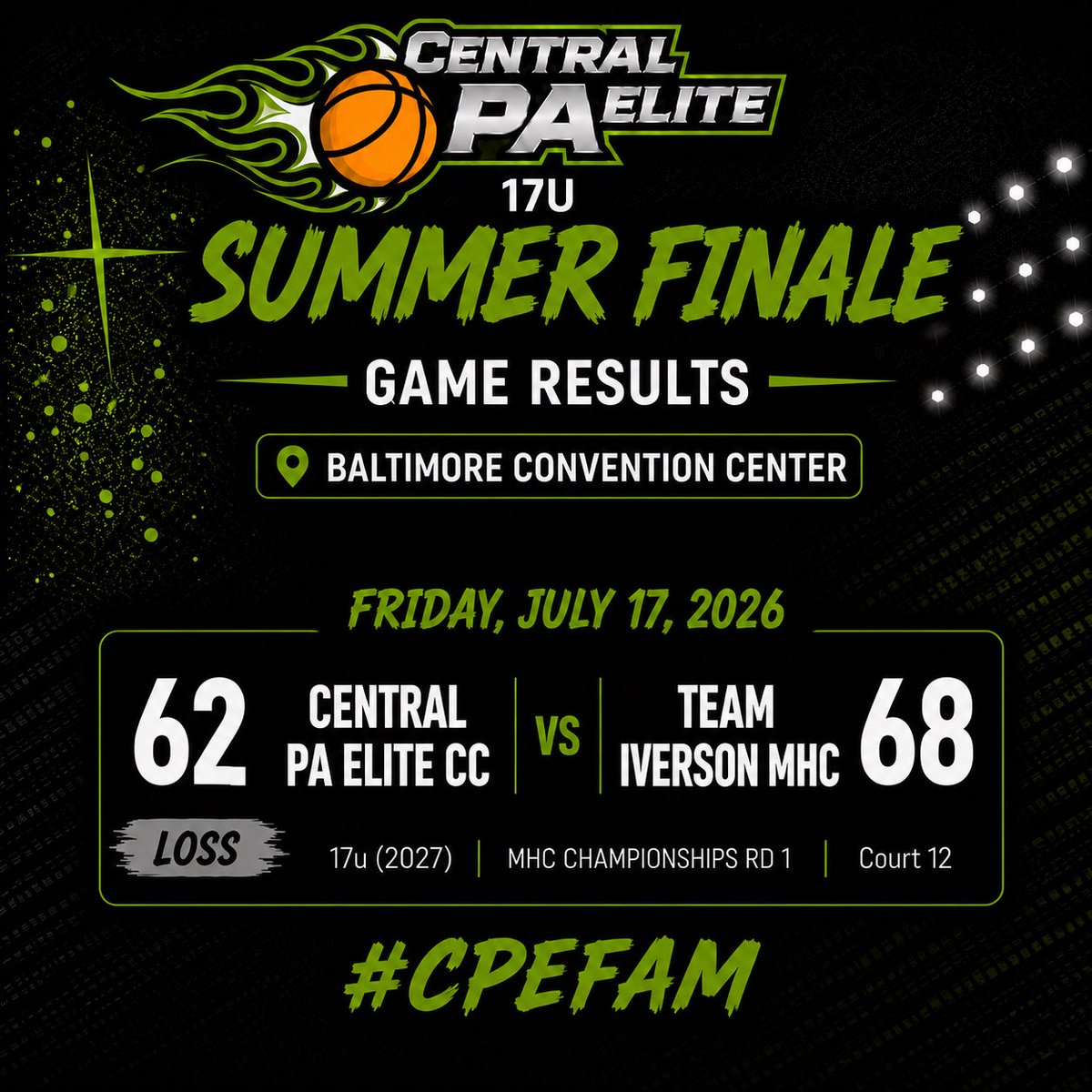 Its_Coach_Wats's tweet photo. CPE 17U showed up strong vs Team Iverson MHC but fell short! Heck of a run for these 2027s.. This group definitely left their mark and college programs will be getting some well-coached and hard working young men!

Let’s finish the weekend strong!! CPE FAM https://t.co/iU6zC6NOF9