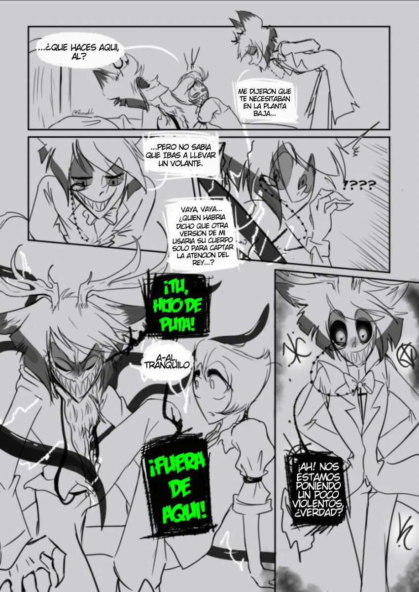 Kixsux's tweet photo. Traducción del comic “Alastor conoce a Alastor” parte 19
from: @Shiremaartu 
#radioapple #appleradio #hazbinhotel https://t.co/8GD7Q681hS