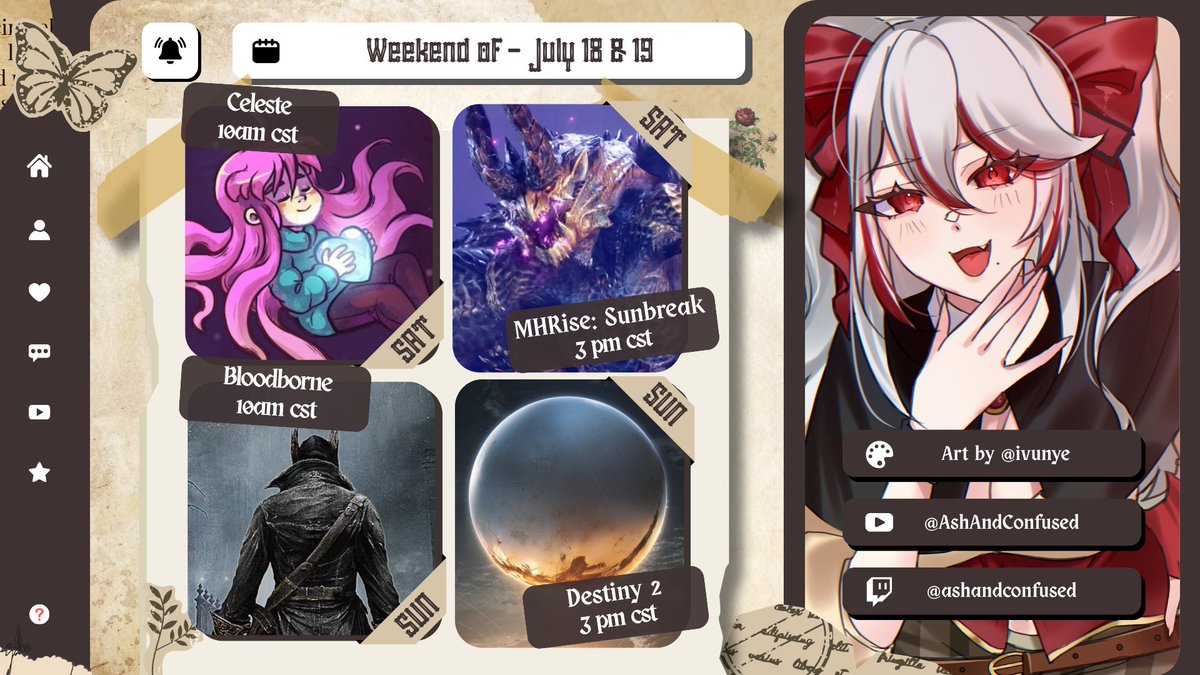AshAndConfused's tweet photo. Hot Sause Week is imminent, so let's knock out some of these beasts...

We are on the final legs of Celeste and Bloodborne, so let's get them out and make way for some easier ones!

Art by @ivunye! https://t.co/Ko7t0ToM3U