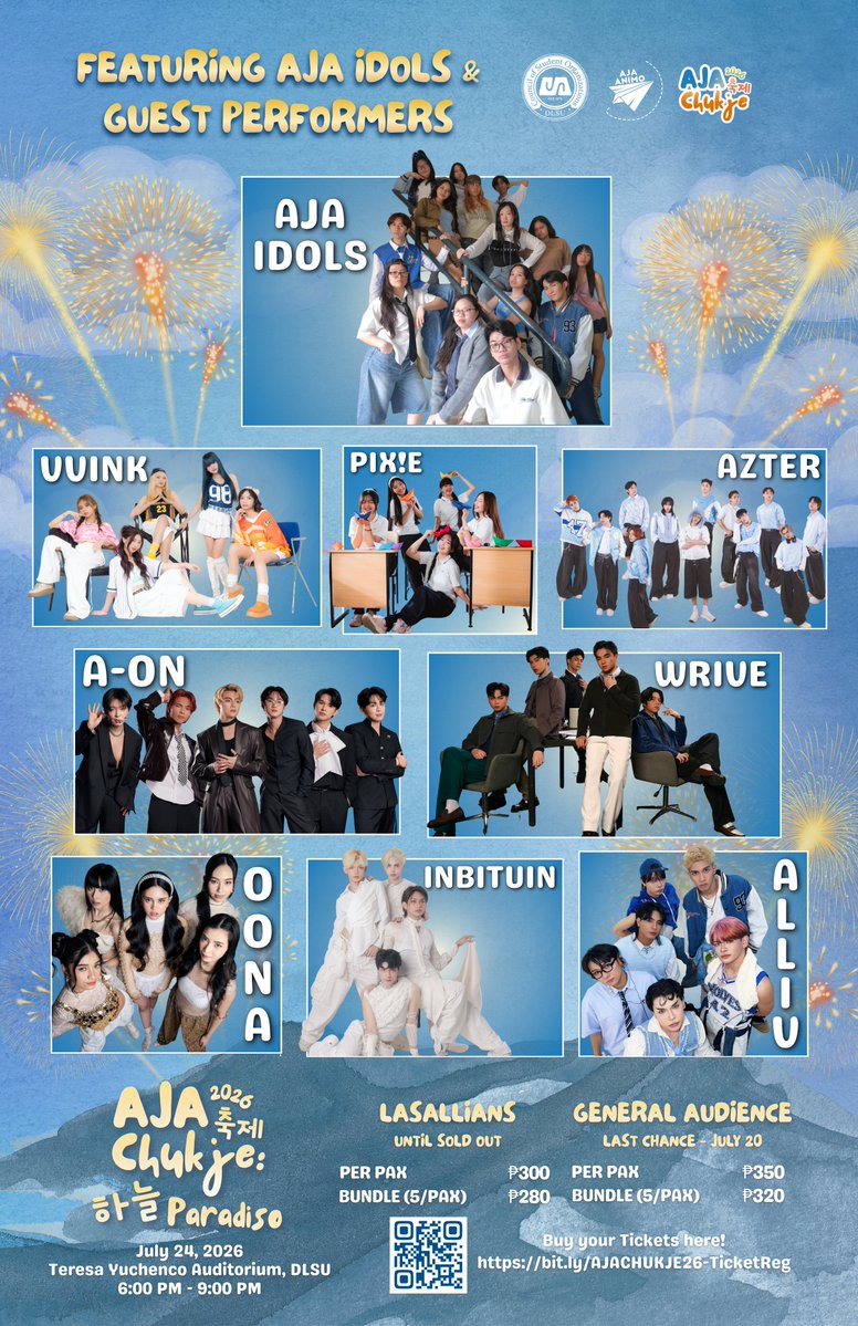 i_land_u2's tweet photo. P-POP RISE! 🇵🇭
AJA CHUKJE: 하늘 PARADISO CONCERT
Catch @azter_ph , @wriveph, @VVINKph, @pixieofficialph, @aonofficialph, #OONA, #ALLiV and @inbituinofc, together with the AJA Idols on July 24 at DLSU!
The concert is open for all!
Register Now: https://t.co/1q3wiKhYFI https://t.co/nTDW5cbNJJ