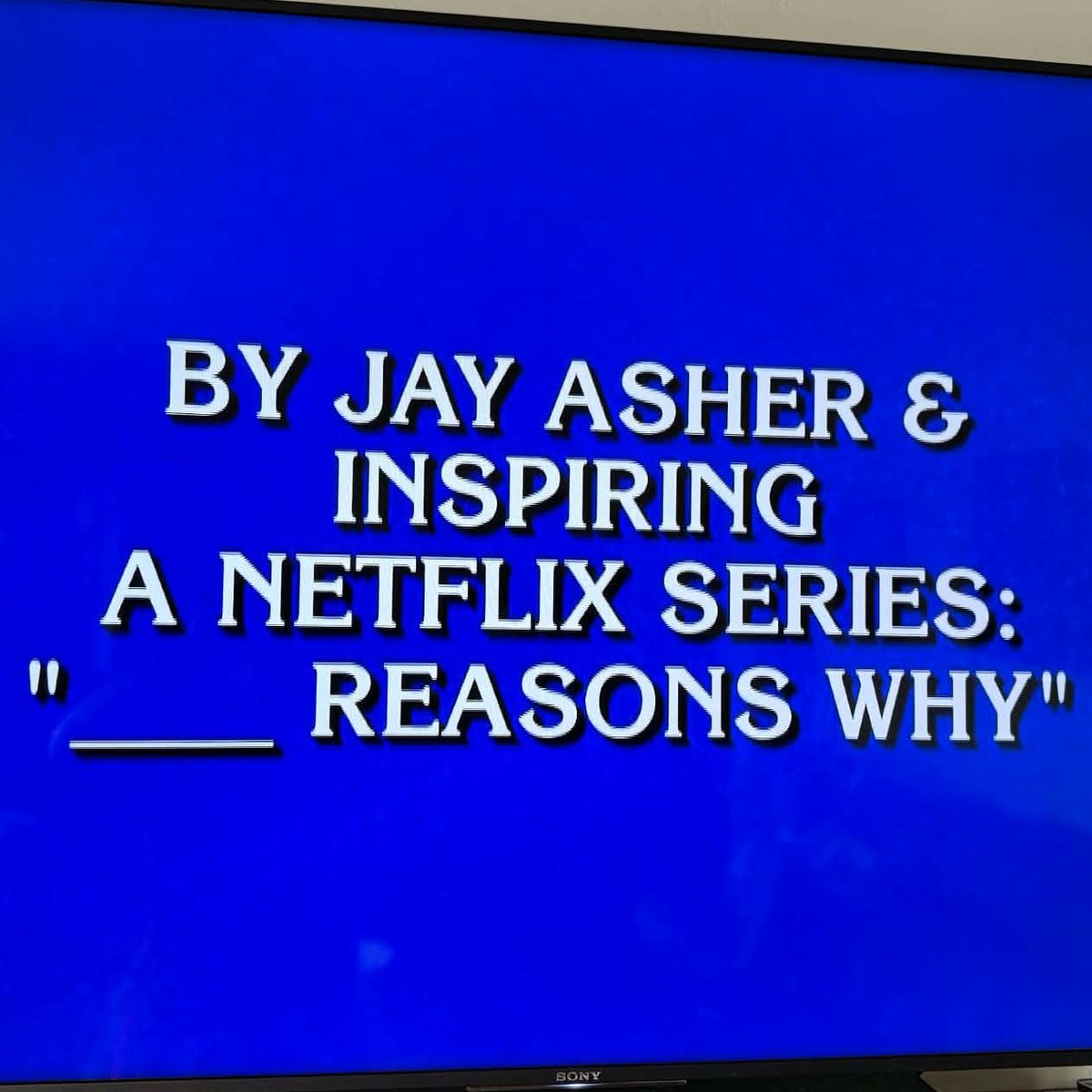 jayasherguy's tweet photo. I was part of an answer on Jeopardy tonight! I think this is the third time, which is so unbelievably cool. It's the book that just keeps on going...despite its publisher being 😶‍🌫️. https://t.co/DHqHdpdr3Y