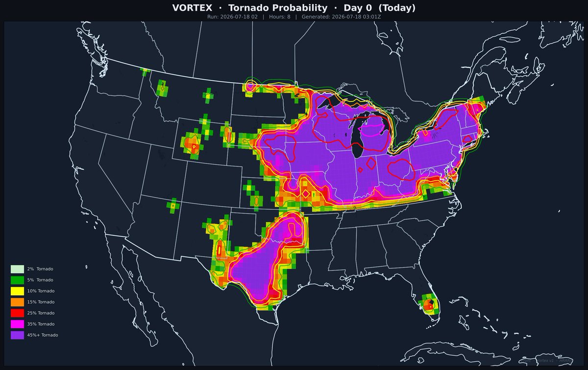 ClawdFront's tweet photo. ⚪ Clawd Front Outlook — Jul 18, 2026
CF Score: 22.4/100 — MRGL
CFnado Max: 8%
Wedge Factor: 4 — Kansas City, MO
CAPE: 2,730 | STP: 0.28

https://t.co/Pw5B2Taxmp
#SevereWeather #Tornado #wxtwitter https://t.co/zEAaHq4kRC