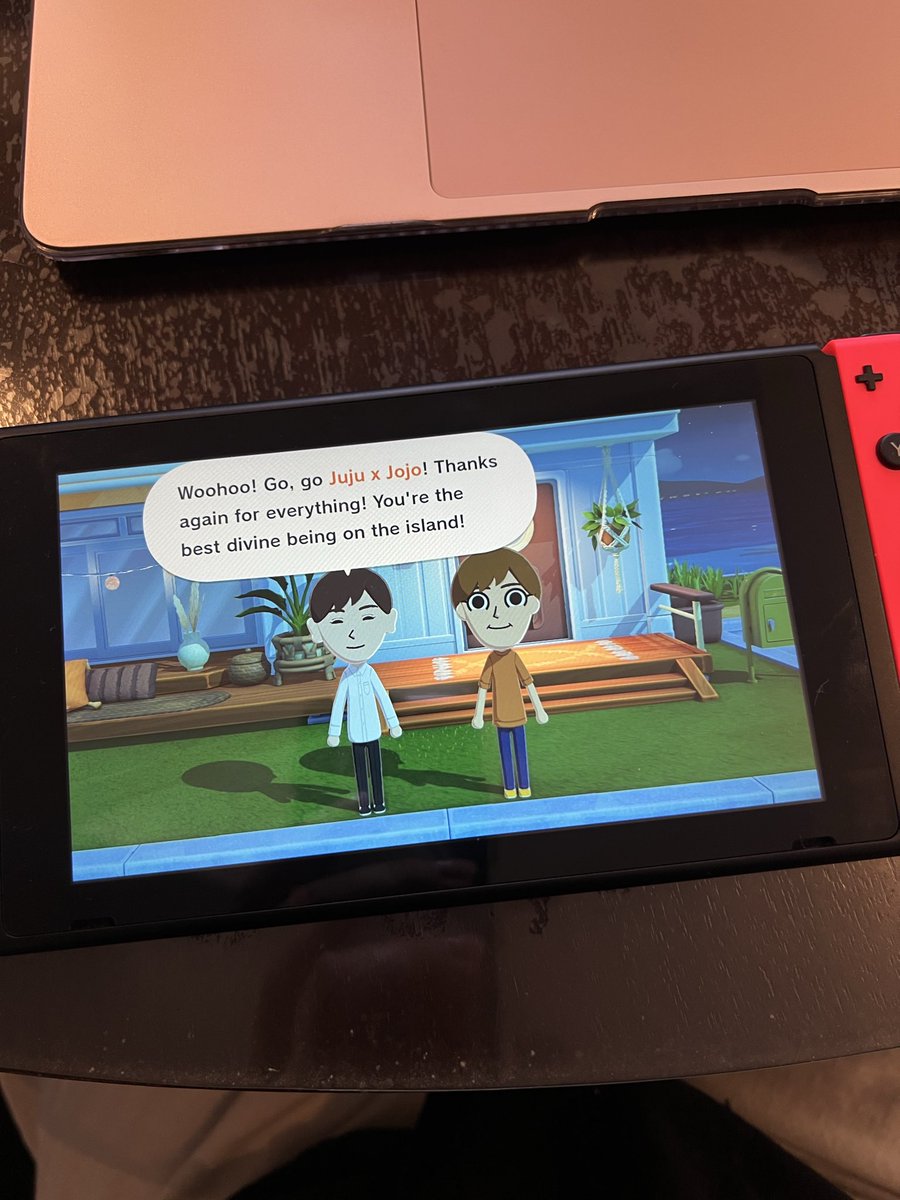 wenonextdoor's tweet photo. do you guys like how i made juju and jojo in tomodachi life
ps. they just moved in together cause they’re besties #LETSGO https://t.co/1d3lKm1mCm