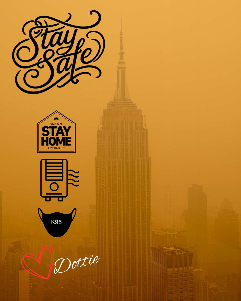DottieHerman's tweet photo. Fellow New Yorkers,

The smoke from the Canadian wildfires is creating dangerous air quality across our region. Even if the sky looks a little clearer, the air can still be unhealthy to breathe.

Please protect yourself:

Stay indoors whenever possible.
Keep windows closed and run an air purifier or your A/C on recirculate.
Wear an N95 or KN95 mask if you must be outside.

Most importantly, please check on elderly neighbors, family members, and anyone with asthma, COPD, or other lung or heart conditions. They are especially vulnerable to poor air quality.

Let's look out for one another. Stay safe, New York.

#dottieherman #newyorkcity #airquality