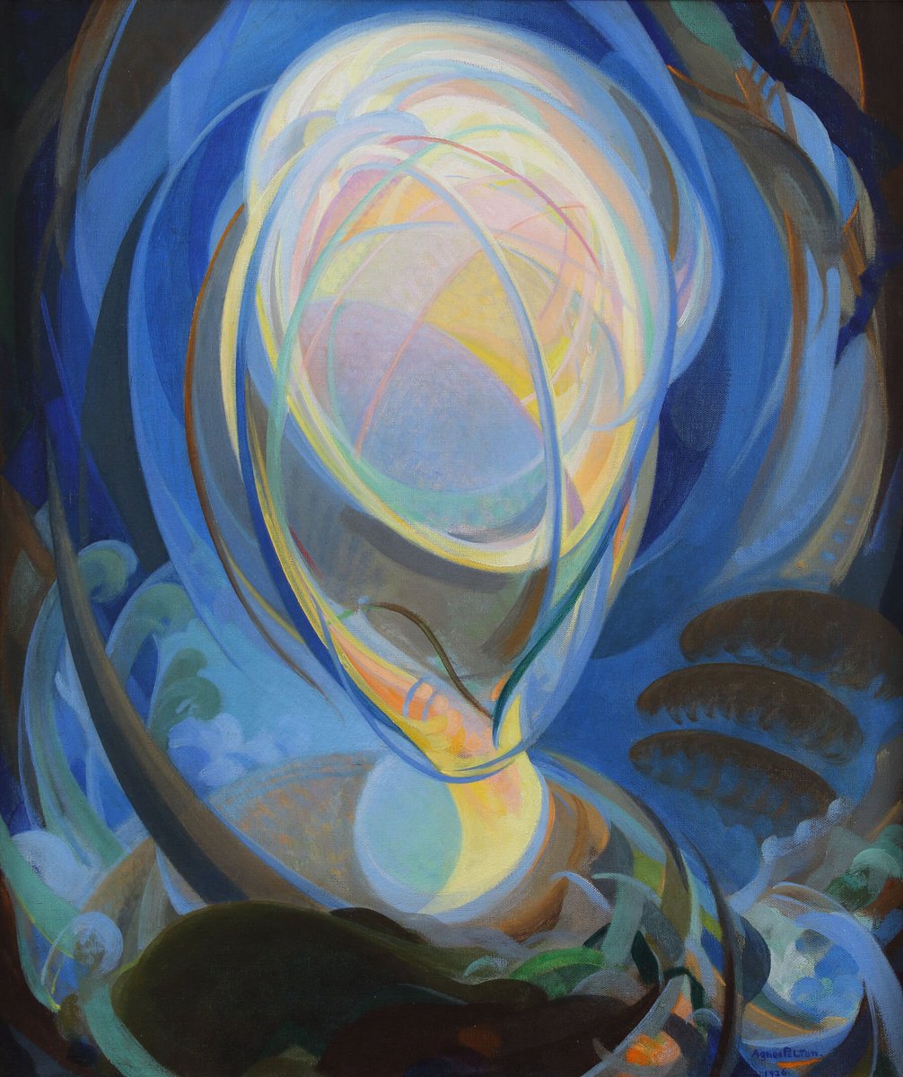 hollycurates's tweet photo. Agnes Pelton is so hugely underappreciated. really need Hilma af Klint-level recognition for her spiritual, otherworldly symbolism

1/ The Fountains, 1926
2/ Winter, 1933
3/ Being, c. 1923-1926
4/ Mother of Silence, 1933 https://t.co/5jK6DJ5HVA