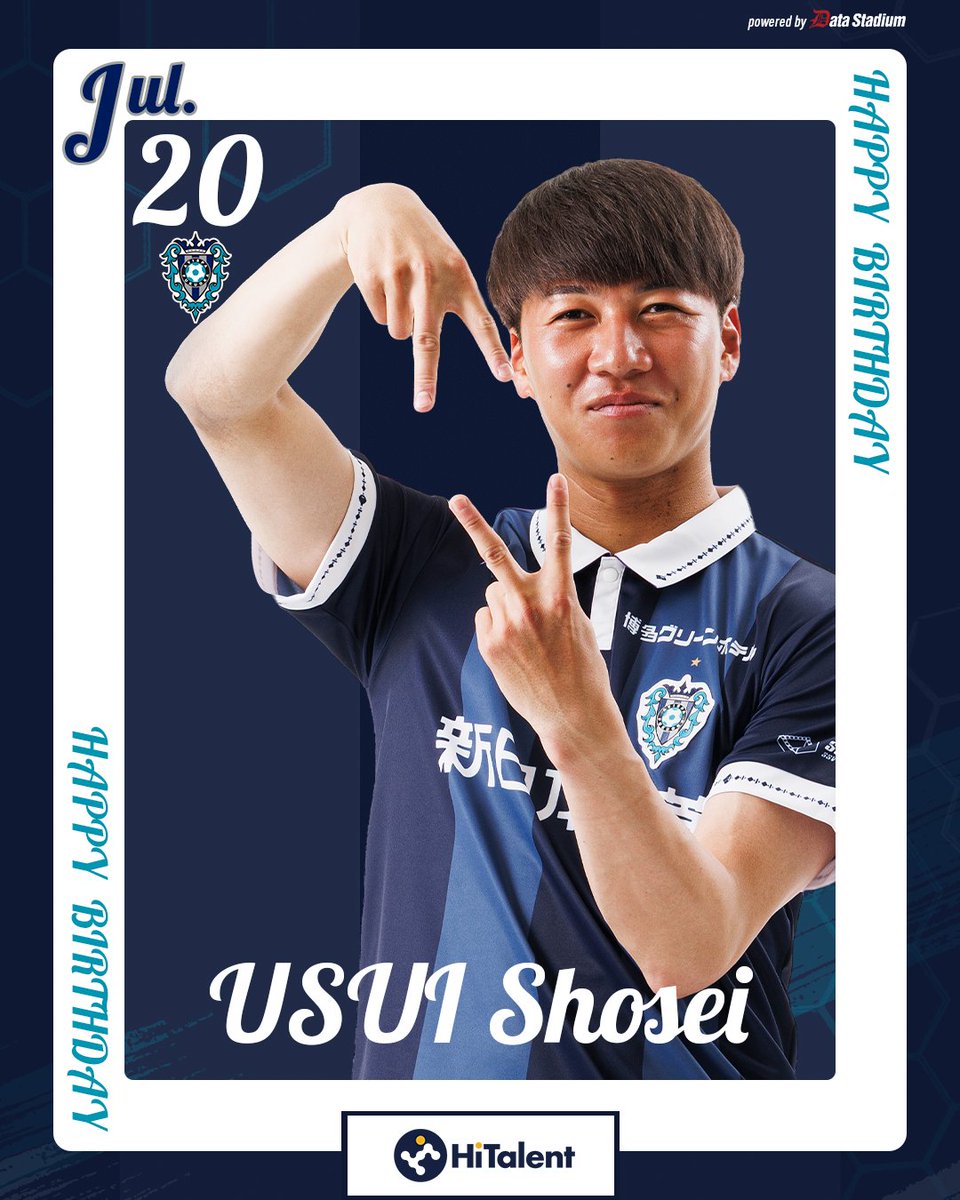 AvispaF's tweet photo. 🎂HAPPY BIRTHDAY🎂
本日7月20日は #碓井聖生 選手の25歳の誕生日です🎉
お誕生日おめでとう😊
素敵な1年になりますように🐝✨
#アビスパ福岡 #avispa https://t.co/zlmJNrUhaL