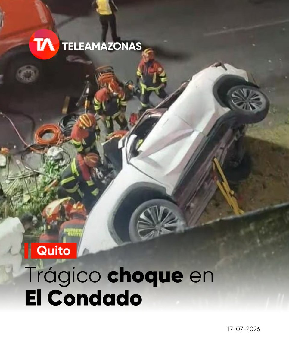 teleamazonasec's tweet photo. 🚨 https://t.co/o2vmiOzZ1K 👉 Al menos tres personas fallecieron y varias resultaron heridas tras un trágico #choque registrado la noche de este viernes en el sector de #ElCondado, norte de Quito. https://t.co/OP2n11GagV