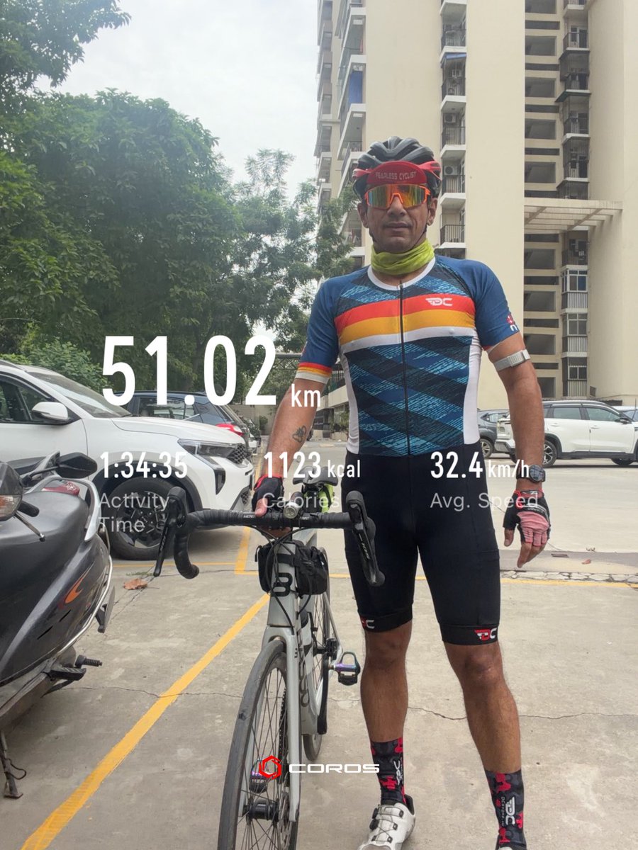 PatankarRishi's tweet photo. Saturday Duathlon
Non Stop 51 KM Ride 🚲🚴
If you’re not smiling, you’re in the wrong gear 😁
#cycling #bicycle #fitness #sports #saturday https://t.co/rhZi4RTtWd