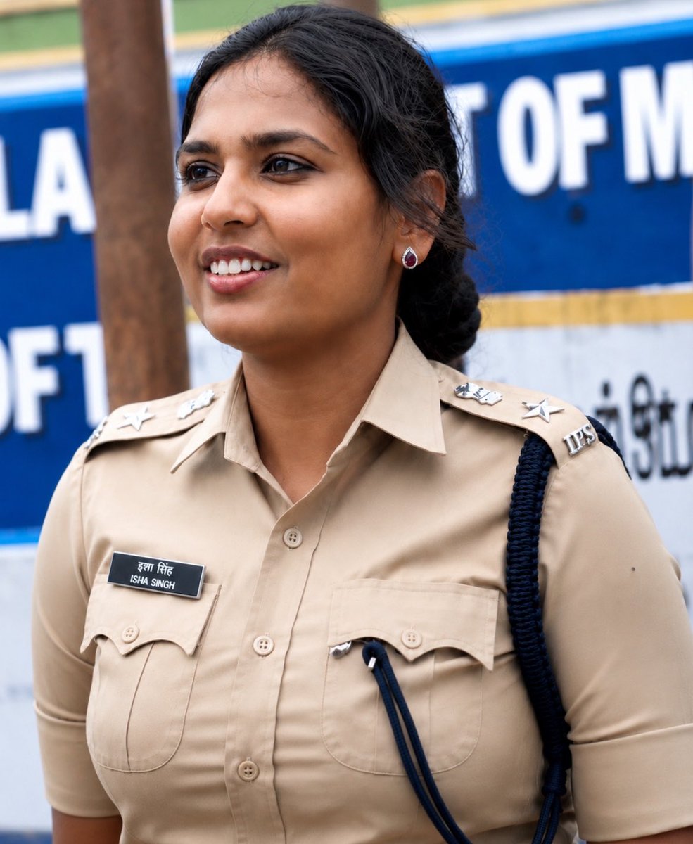 san_x_m's tweet photo. Her name is Isha Singh.

She was a young lawyer who could have taken any high paying job she wanted. Instead she spent her time fighting for people no one else would touch. Then she joined the police, and started doing the same thing in uniform.

She was born in Mumbai in 1998, into a family that had already paid the price for honesty. Her father was a police officer who exposed corruption inside the force and was punished for it with posting after posting, until he finally resigned. 

Her mother left a government job to become a lawyer who fought for women and the poor. Isha grew up watching what it costs to refuse to look away.

She studied at one of the finest law schools in the country. When she graduated, the easy path was open, a comfortable career in corporate law. She turned it down.

Instead, she took the cases that do not pay. She fought for the widows of three men who had died cleaning a septic tank by hand, and won each of them compensation the system had never meant to give. 

She fought for people jailed on false charges, and won the freedom of a woman locked up on inflated accusations pushed by a powerful official.

Then she decided she could do more from inside the system than outside it. She cleared the civil services examination and became an officer of the Indian Police Service.

In uniform, she has been exactly who she was as a lawyer. She now works in the wing that investigates corruption, where the files that cross her desk carry the names of powerful people. 

When a powerful figure recently tried to pressure her at a public event, she refused to his face, in front of everyone.

She is still very early in her career. She has already been moved from her post once. If her family's story is anything to go by, it will not be the last time.

She could have had an easy life. She keeps choosing the hard one, on the side of people who have no one else.