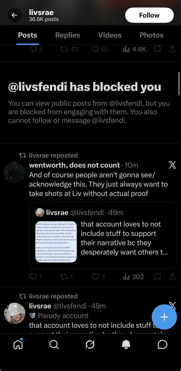 _thatssobrandy's tweet photo. Just got blocked by a liv fan because they can’t handle the truth abt liv supporting a church that’s homophobic 😭 @livsfendi https://t.co/KH7N9MCeMr