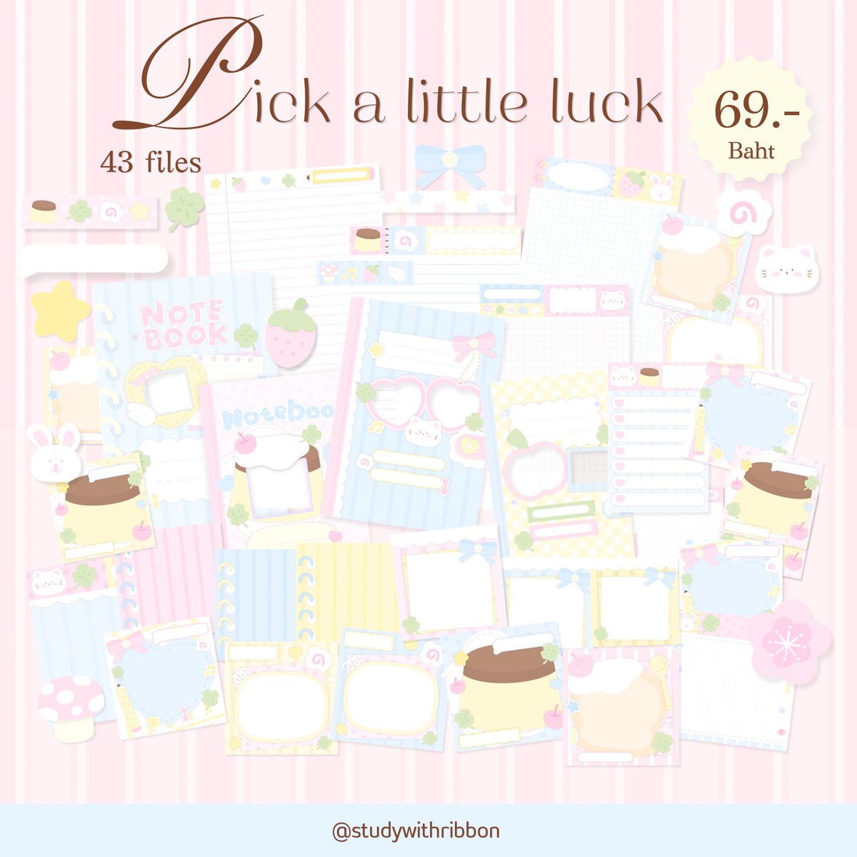 studywithribbon's tweet photo. ——  digital files for lectures 
⭐️แถมฟรีbgตารางเรียนทุกออเดอร์

🍀✨ pick a little luck ˚🎀💭

✿𓈒 book cover / notepad / paper /sticker
✿𓈒 43 files
✿𓈒 price >> 69฿

for personal use

💁🏻‍♀️ line : @293ugtlo

#goodnotes #png  #แจกไฟล์png #แจกไฟล์goodnotes #studygram #dek70 https://t.co/ERg59OhtrY