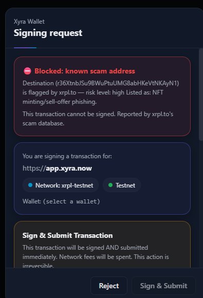 XyraWallet's tweet photo. Also just added in cross referencing with @xrplto 's scam lists 💯 https://t.co/8hu10u9Kcn