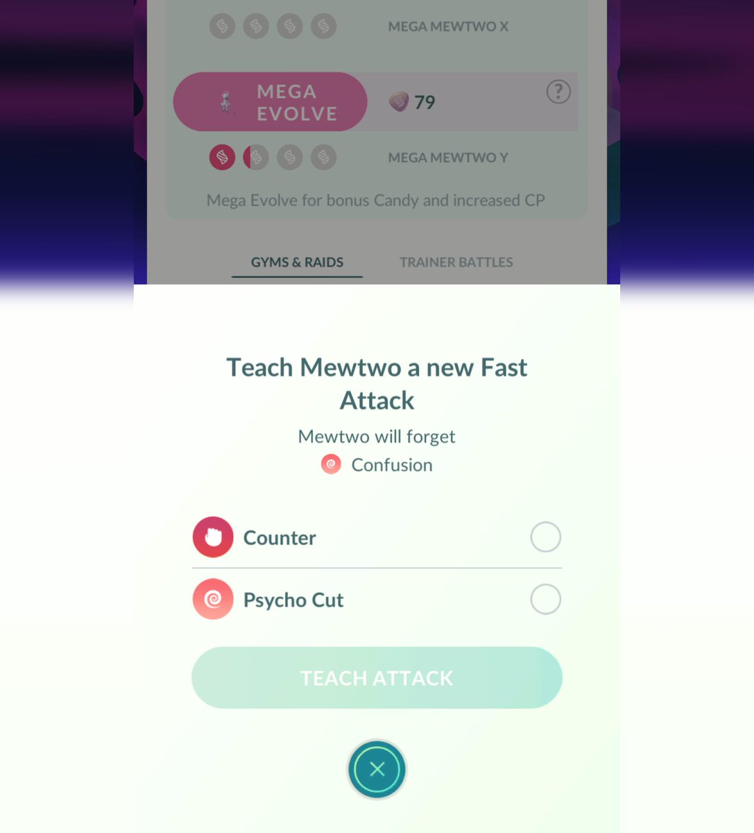 trainersgo2022's tweet photo. 🤓 Mewtwo ya puede aprender Contraataque (Counter) usando una MT Élite Rápido en Pokémon GO.

▶️ Mewtwo Acorazado (Armored Mewtwo) no puede aprender Contraataque mediante una MT Élite Rápido.

#PokemonGO #PokemonGOapp https://t.co/6yYBDA3S0b
