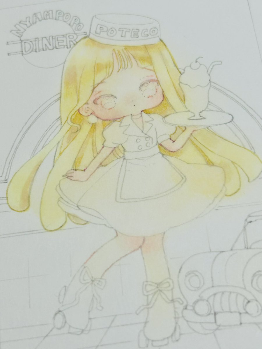 MM_nyammy's tweet photo. 帰ってさっそくお絵描き。
写真では変化がわかりにくいのですが、ちょっと下塗りを変えてみた。
薄づきながらもしっかり入ってるし優しい色味になって良いかも☺️
コピック調合より良きかも https://t.co/s7wSSvG6mO