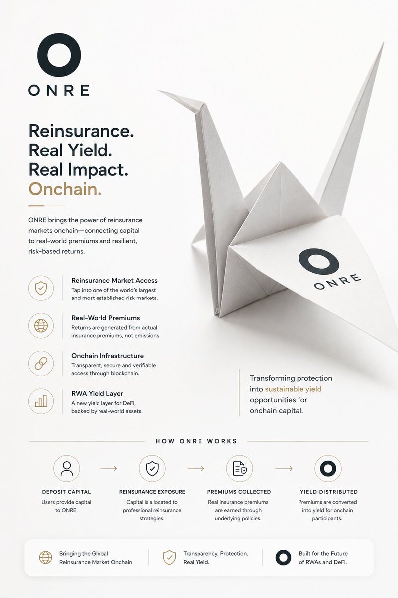 Ruin2491's tweet photo. The future of RWAs isn't just tokenized treasuries. @onrefinance unlocks exposure to reinsurance, giving DeFi access to premium-driven yield from one of the world's largest financial markets. https://t.co/9XvNGC9rtQ