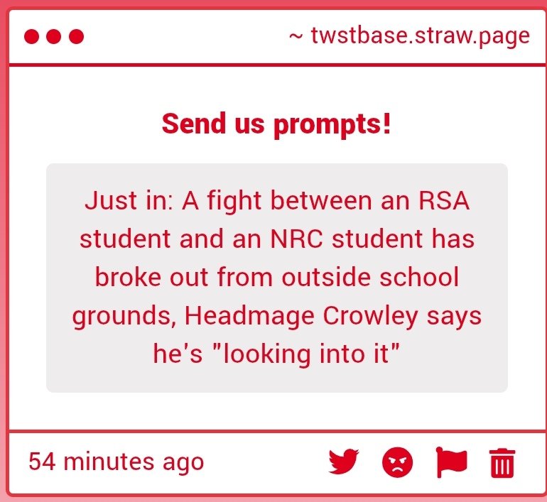 TwstBase_'s tweet photo. "Just in: A fight between an RSA student and an NRC student has broke out from outside school grounds, Headmage Crowley says he's "looking into it" -> that bird is looking into the betting pools dawg look at our headmage 💔 https://t.co/SrIsgQYcYK https://t.co/A876YX0JEH