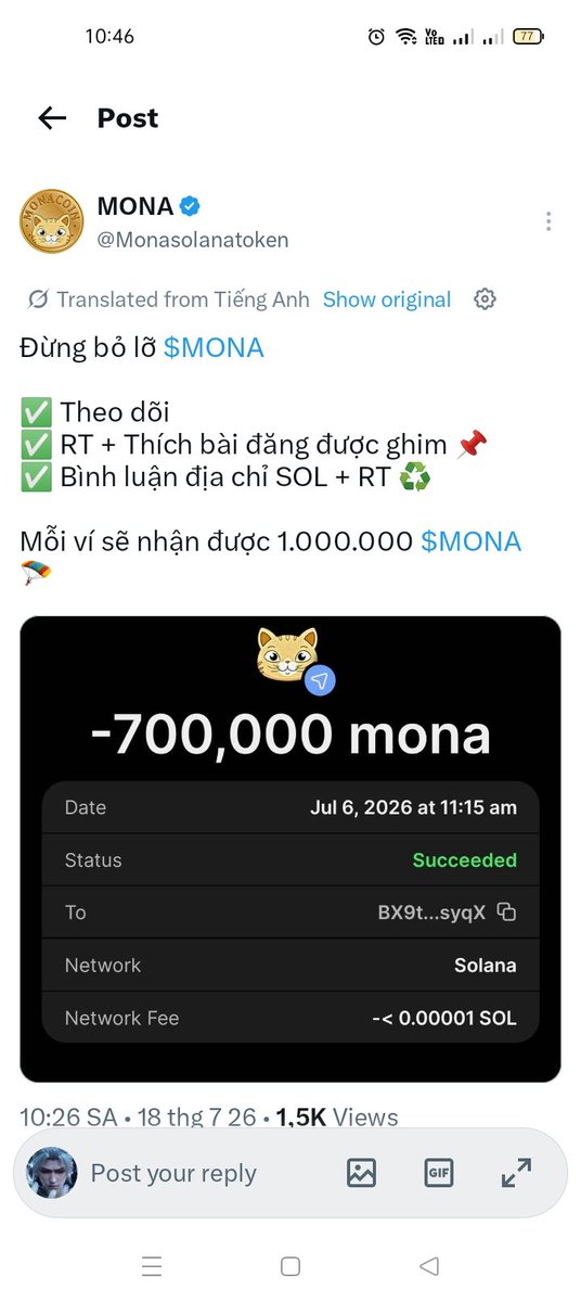 TiThch16's tweet photo. @Monasolanatoken 5M8W4NvRyYSzDZLWPQyd4FTV3fu3MGBcb4AecpvLzc7d https://t.co/olFU3oK7NV
