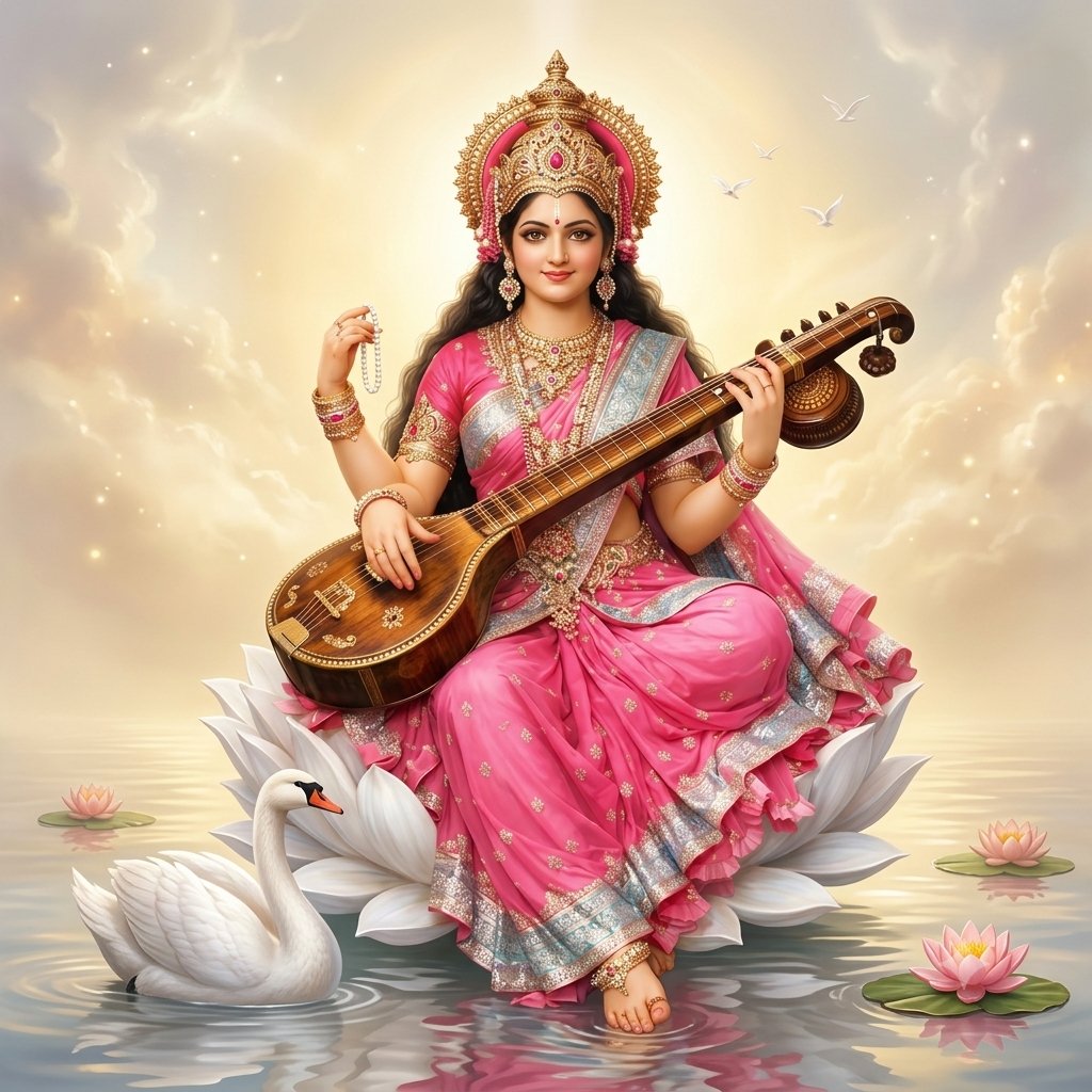 Rituverma51's tweet photo. ज्ञान ही सबसे सच्ची शक्ति है और माता सरस्वती उसकी अमर ज्योति है । https://t.co/NH646WGkYw
