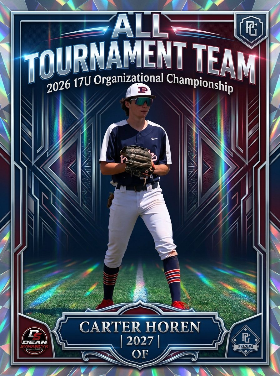 TheMVP_Arizona's tweet photo. ALL-TOURNAMENT TEAM

​Big time weekend for Carter Horen ('27), locking down All-Tournament honors at the 2026 17U Organizational Championship!

​AVG .307 | SB 1 | RBI 2 | 2B 1 | OPS .692

​Big things ahead for this '27 OF. Keep grinding, Carter! https://t.co/V0HKNlJZlj