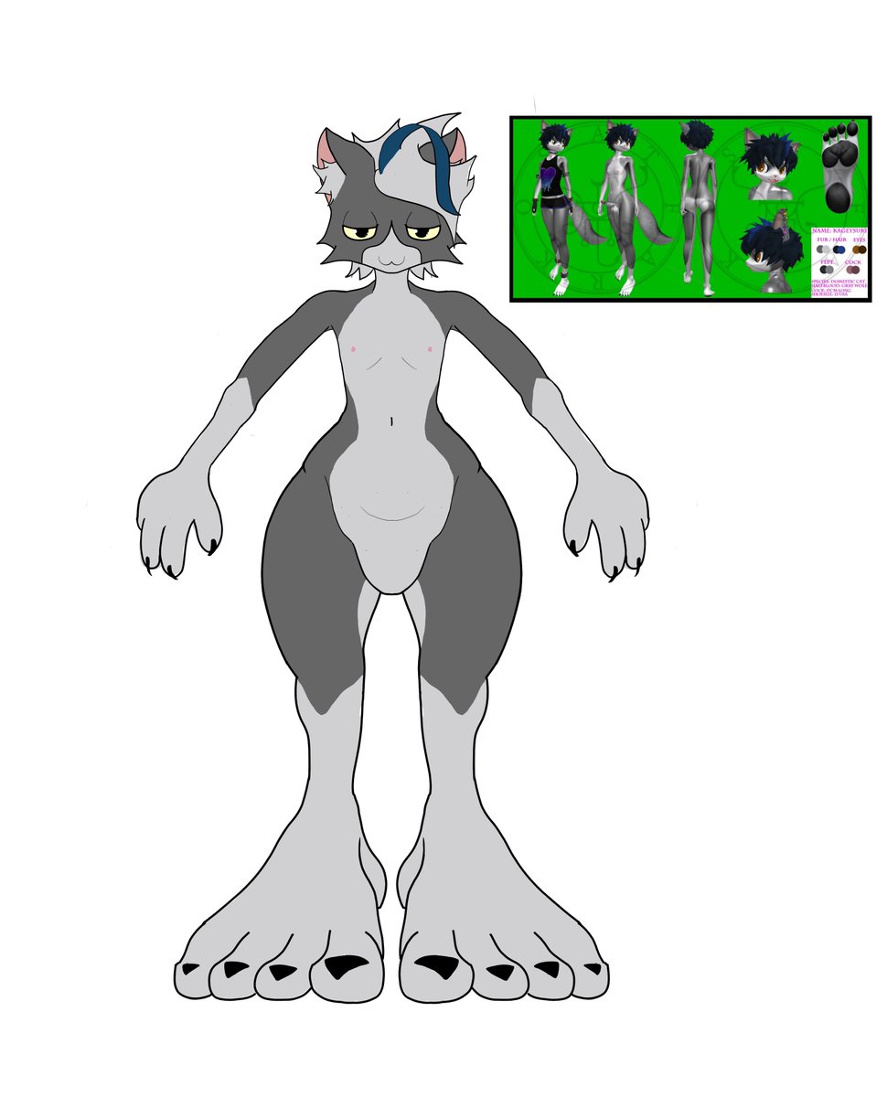 Tsukitruki's tweet photo. A friend is helping me learn to draw; I've been doing ONLY this for almost three days until now. 

It will take me a long time to finish the reference sheet for my OC 😅 https://t.co/K0zLntf6Xr
