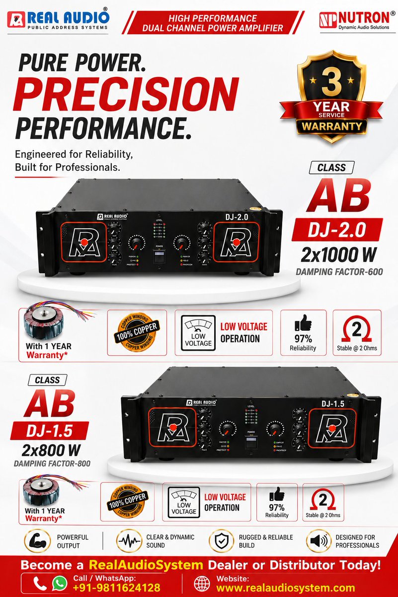 realaudio_dj's tweet photo. RealAudio- Model DJ-2.0 Dual Channel #Power #Mixer #Amplifier (Class AB)
📞 Become a RealAudioSystem Dealer or Distributor Today!
📱 9811624128
🌐 https://t.co/9NNO4y8ZeA

#RealAudio #DJAmplifier #Amplifier #DJAmplifier #PowerAmplifier #ClassAB #ProfessionalAudio #DJSetup #Dj https://t.co/RqTRmQaFHC