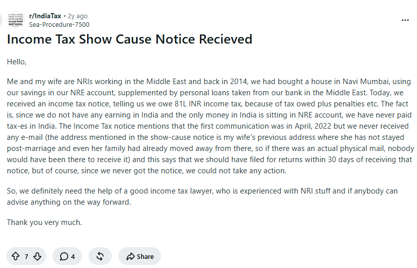 bvlldhist_alt's tweet photo. 85L tax demand from someone who didn't even know he had Indian tax liability 🤡 This can be recovered from home of 2-3 I-T and IPS officials no. Why bother people buying homes via legal accounts https://t.co/YKDBX5xx5o