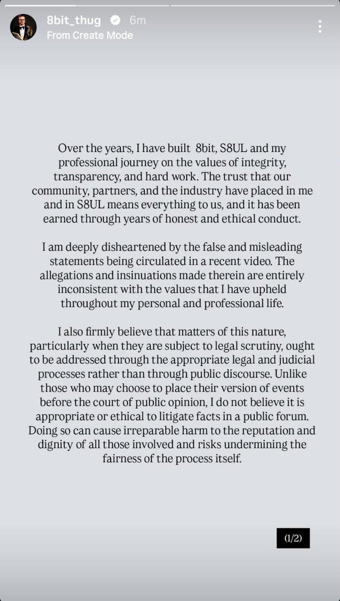 Bondnewsroom_'s tweet photo. 🚨Breaking: 

 8Bit Thug has finally responded to the scam allegations made by Kaashvi that sparked major controversy across the Indian esports industry.

In his statement, he called the allegations "false and misleading," said he will not debate the matter publicly, and stated that both he and S8UL will let the legal process take its course. He also urged everyone to avoid drawing conclusions based on one-sided narratives and reiterated his commitment to integrity, transparency, and accountability

#IndianEsports #S8UL #8BitThug
#kaashvi
