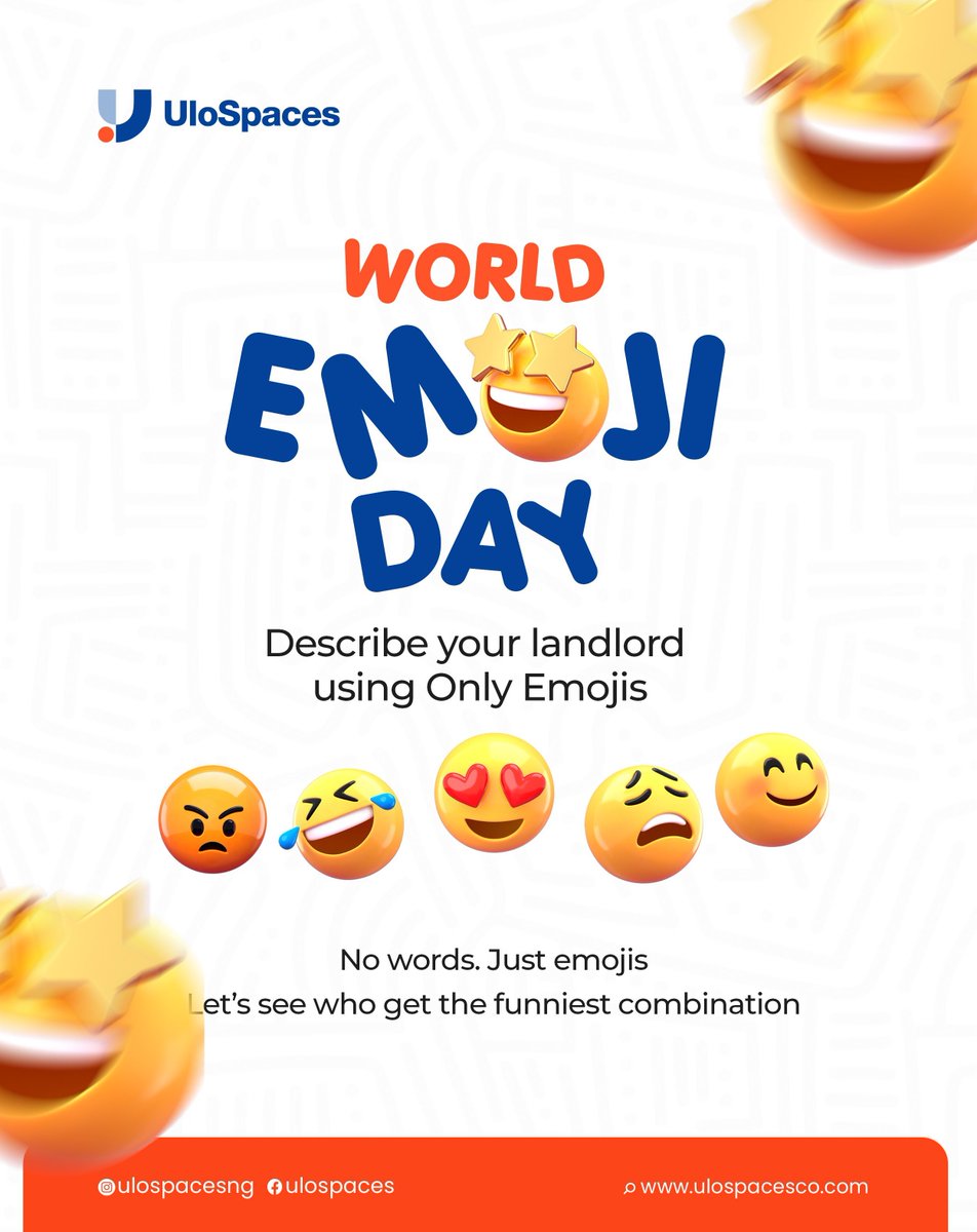 Ulo_Spaces's tweet photo. If you had to describe your landlord using ONLY emojis😎💃🫩👌😒, what would they be?

Just emojis.

P.S. If your landlord is amazing, this is your chance to appreciate them too. We know there are good ones out there! 😉

#WorldEmojiDay #UloSpaces #RentInLagos #LagosRenters #ApartmentLife #HouseHunting #LagosLiving
