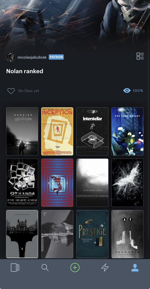 JeanLucKodak's tweet photo. The Odyssey’i izlemeden önce Nolan sıralamam böyle. bakalım Dunkirk’ü geçip gözümde bir numara olabilecek mi https://t.co/Ks2QQ2Xdts