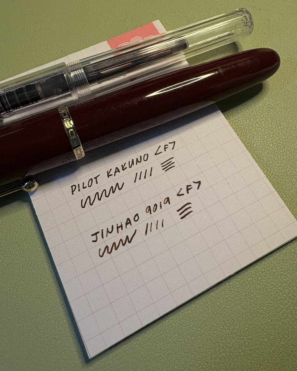 ahlovecheolie's tweet photo. wts lfb ph fountain pen

pilot kakuno clear (F) fine nib
- slightly used
- good condition
- w/ 2 pilot ink cartridge (black &amp; brown)
- 300

jinhao 9019 wine red (F) fine nib
- w/ jinhao converter
- slightly used
- good condition
- can fill up w diamine dark olive (optional)
- 250 https://t.co/Fi0Pke5b4y